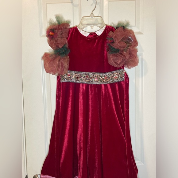 Girl's Formal Dress | Red and Green Holiday Dress - Picture 2 of 5